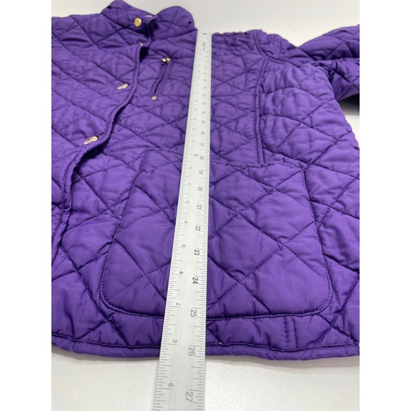 Lauren Ralph Lauren Purple Diamond Quilted Jacket Coat Plus Size 3X Snap Front - Picture 10 of 13